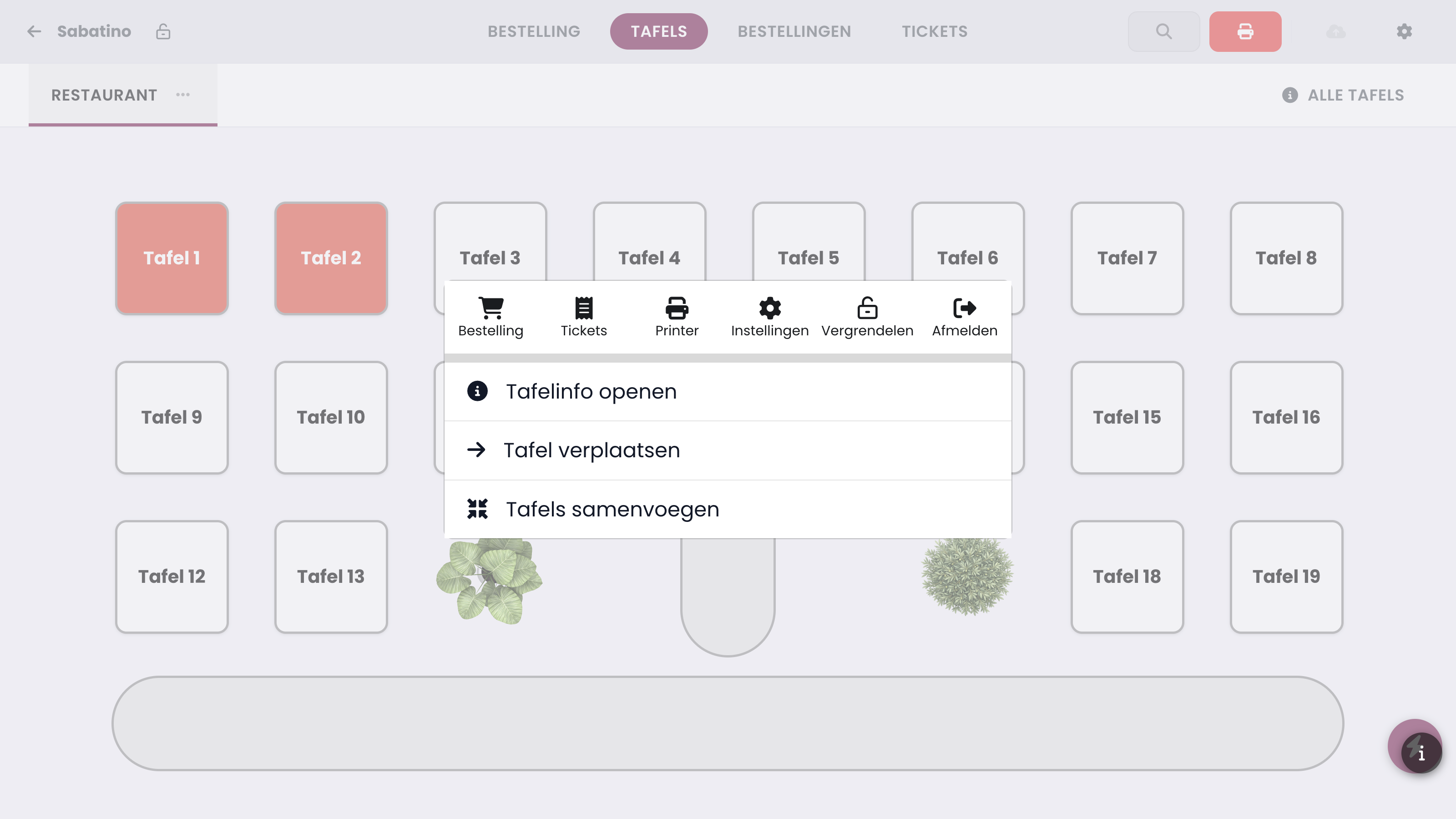 De snelle acties: tik op Tafels samenvoegen.